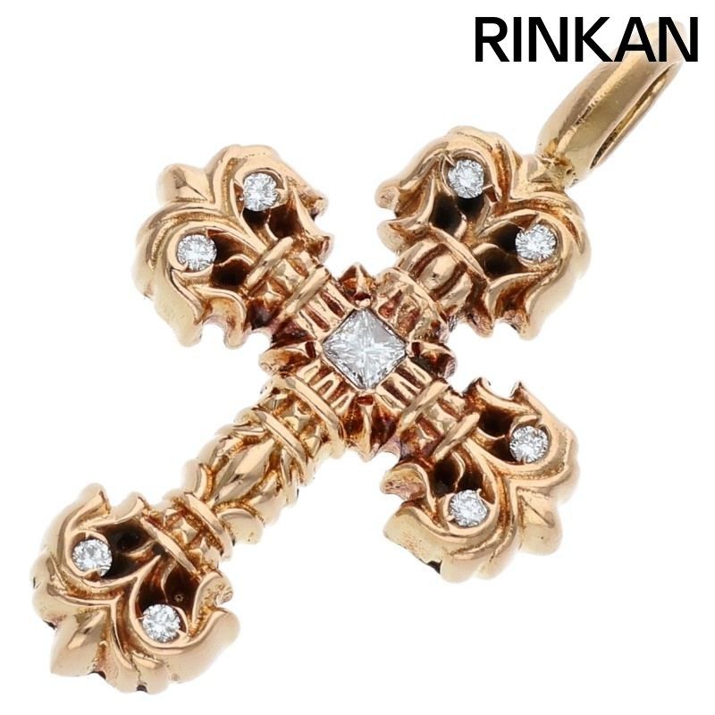 クロムハーツ 22K CHARM FILIGREE TINY P/DMND/タイニーフィリグリー PAVEダイヤ/ゴールドネックレストップ メンズ