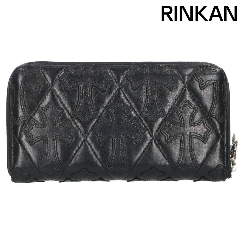 クロムハーツ REC F ZIP QUILTED セメタリークロスキルティングレザーウォレット財布 メンズ