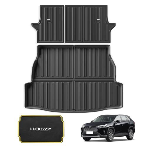 R★LUCKEASY トヨタ RAV4 50系 専用 ラゲッジマット+シートバッククッション 3D立体 2019年4月-現行 トランクマット 防水仕様 耐汚れ 耐磨耗性 滑り防止 TPE素材 RAV4 50系専用ラゲッジルームマット 背もたれ 9406d8ba