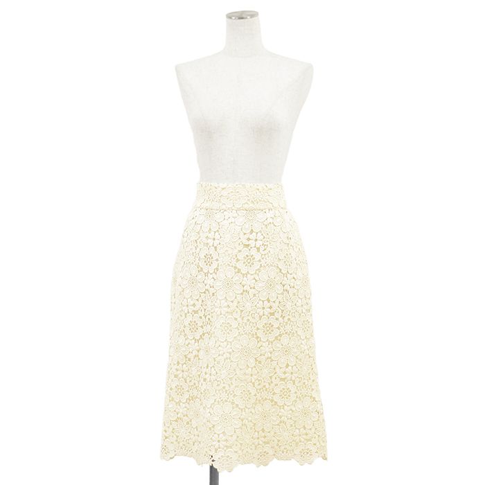 【SALE】DOLCE&GABBANA ドルチェアンドガッバーナ スカート サイズ 44 レディース フローラル 花柄 フルレース バックファスナー ボトムス アイボリー 総柄 イタリア製 【SALE】DOLCE&GABBANA ドルチェアンドガッバーナ スカート サイズ 44 レディース フローラル 花柄 フルレース バックファスナー ボトムス アイボリー 総柄 イタリア製