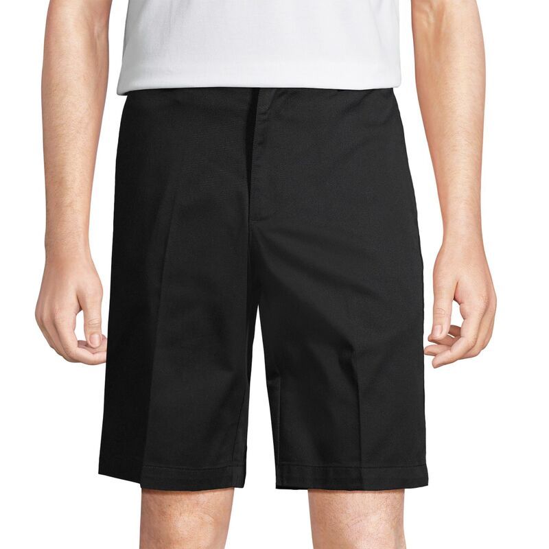 ランズエンド メンズ ボトムス ハーフパンツ・ショーツ ショートパンツ Mens Lands End Plain Front WrinkleResistant Chino Shorts Black ブ