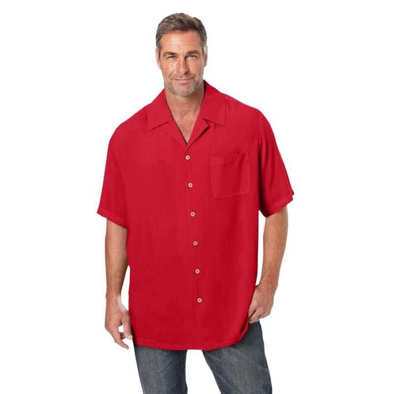 キングサイズ レディース トップス Tシャツ トール KingSize Mens Big Tall Solid Camp Shirtrue Red レッド