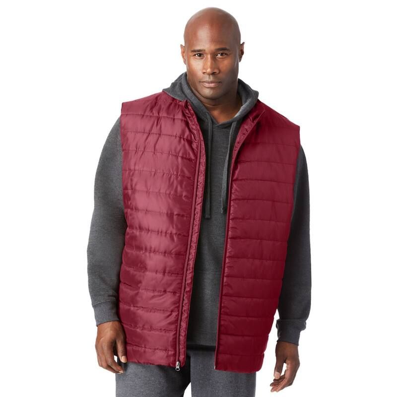 キングサイズ レディース アウター ジャケット・ブルゾン トール ベスト Kingsize Mens Big Tall Packable Puffer Vest Rich Burgundy バーガンデ