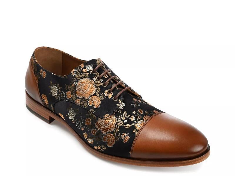 タフト メンズ シューズ オックスフォード TAFTJack Oxford Eden BrownBlack Floral Print ブラック