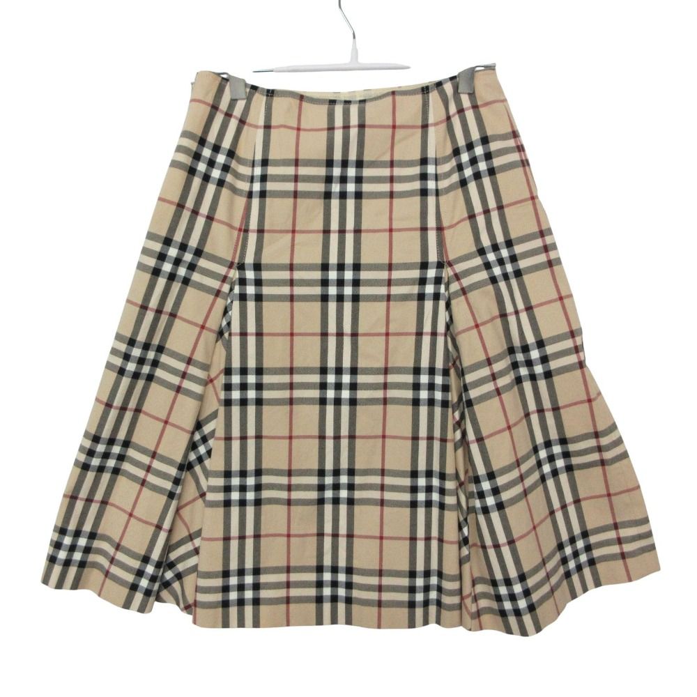 【バーバリーロンドン】ノバチェック スカート 38 ベージュ 巻きスカート風 美品 BURBERRY LONDON バーバリーロンドン スカート ノバチェック柄