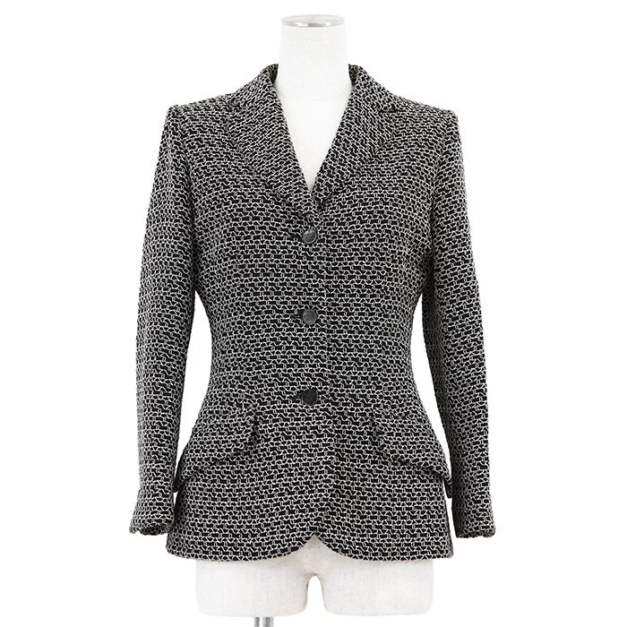 CHANEL BOUTIQUE シャネル ブティック ツイード ジャケット M 美品】CHANEL BOUTIQUE シャネル ブティック ヴィンテージ テーラード