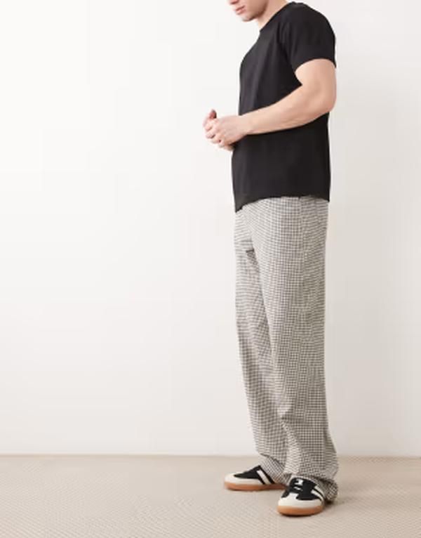 エイソス メンズ ボトムス カジュアルパンツ ASOS DESIGN baggy pants in plaid pattern Multi マルチカラー