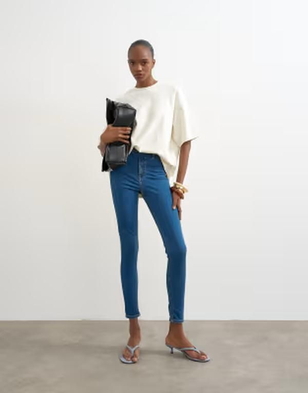 トップショップ レディース ボトムス デニムパンツ ヴィンテージーンズ Topshop Joni high rise skinny jeans in vintage Blue ブルー