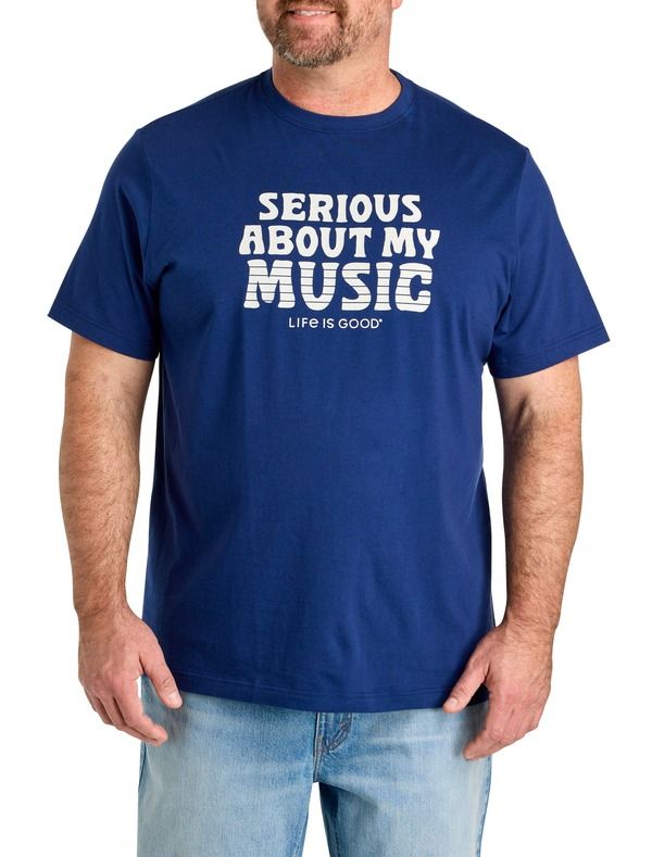 ライフイズグッド メンズ トップス Tシャツ トール グラフィック LIFE IS GOOD Big Tall Serious About My Music Graphic Tee Navy ネイビー