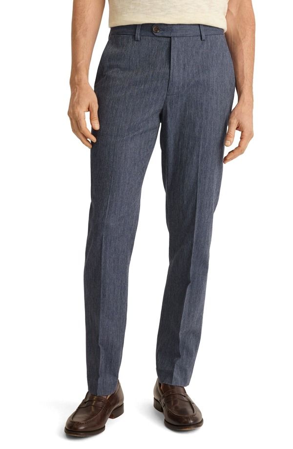 ボノボス メンズ ボトムス カジュアルパンツ コットン リネン Bonobos Primo Cotton Linen Blend Chinos Navy Blue Herringbone ネイビー
