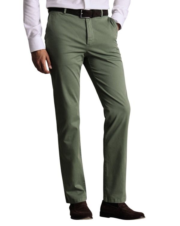 チャールズティリット メンズ ボトムス カジュアルパンツ スリムフィット Charles Tyrwhitt Slim Fit Lightweight Chinos Green グリーン