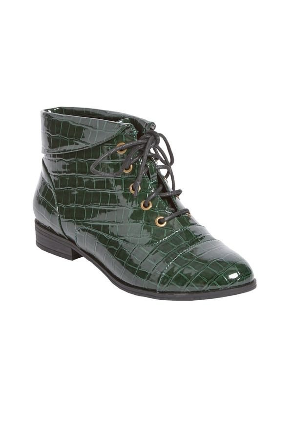 コンフォートビュー レディース シューズ ブーツ・レインブーツ Comfortview The Darcy Bootie Green Croco グリーン