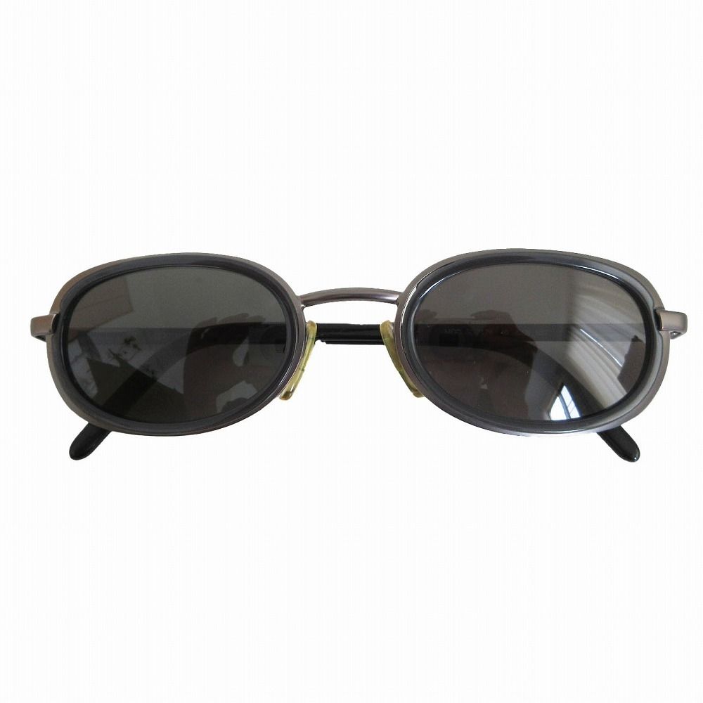 美品 FENDI フェンディ サングラス スクエア アイウェア メタルフレーム グレー メンズ レディース 【中古】