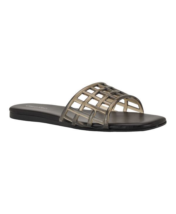 カルバンクライン レディース シューズ サンダル Calvin Klein Womens Yelena Jelly Flat Slide Sandals Black Jelly ブラック