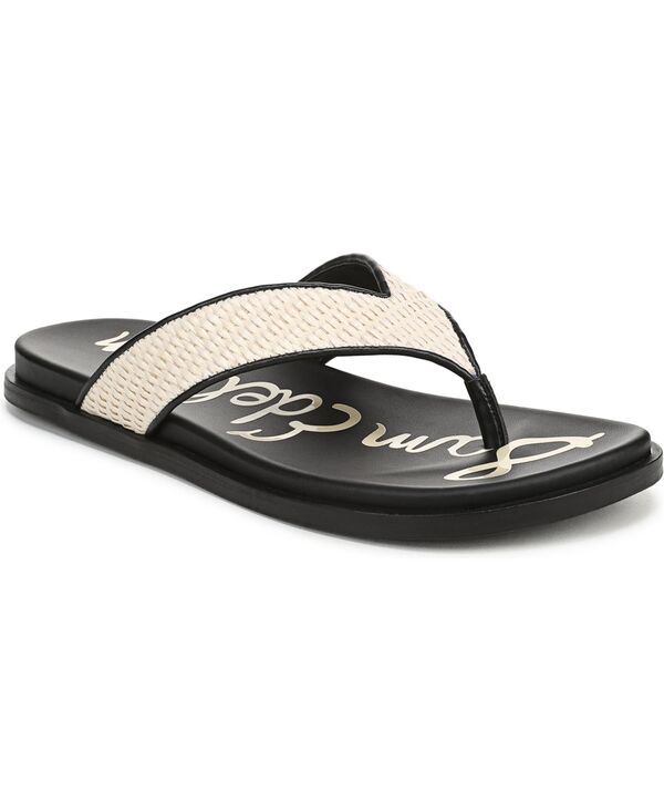 サムエデルマン レディース シューズ サンダル Sam Edelman Womens Lila Flip Flop Thong Sandals LinenBlack Faux Raffia ブラック