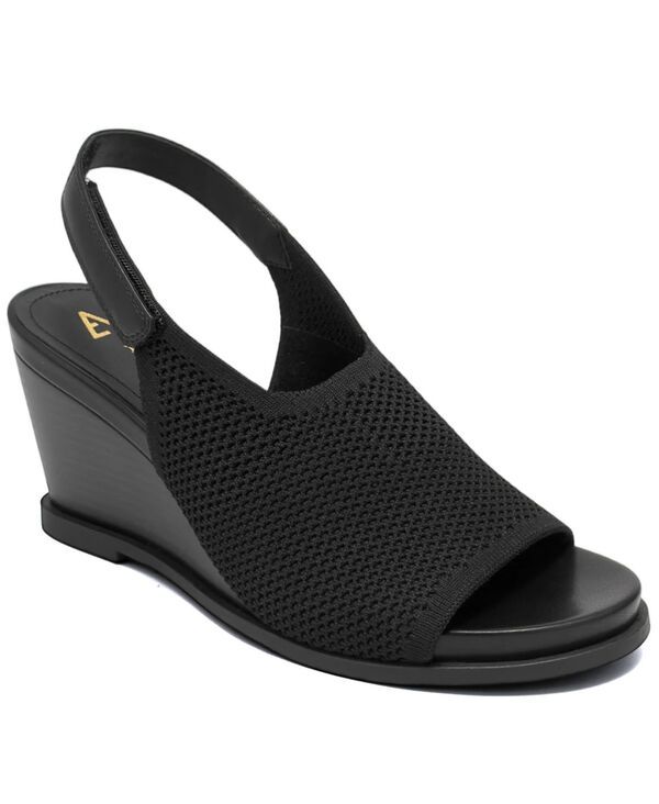 エアロソールズ レディース シューズ サンダル Aerosoles Womens Dell Wedge Sandals Blacknitexture ブラック