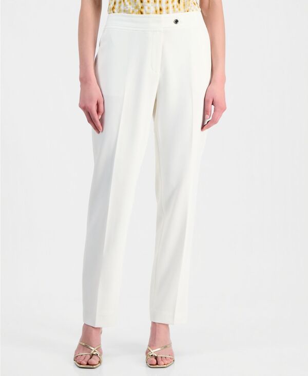 カスパール レディース ボトムス カジュアルパンツ ストレート プチ Kasper Womens Mid Rise Straight Leg Pants Regular Petite Vanilla