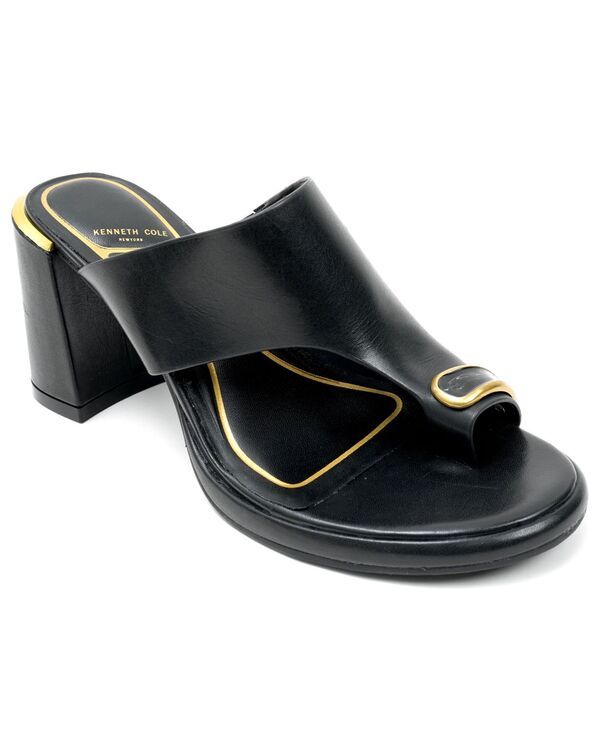 ケネスコール レディース シューズ サンダル ヒール Kenneth Cole New York Womensyndika Block Heel Dressandals Black Leather ブ