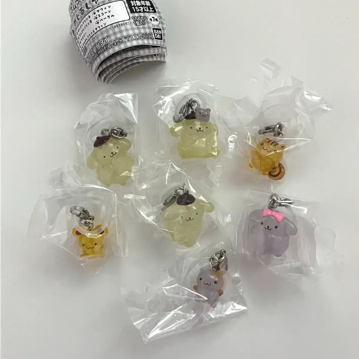 ポムポムプリン めじるし ガチャ 7種 フルセット マフィン ベーグル スコーン マカロン 出品