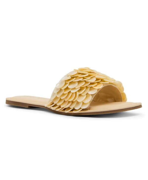 アンクライン レディース シューズ サンダル Anne Klein Womens Brianne Shell Embellished Flat Sandals Natural