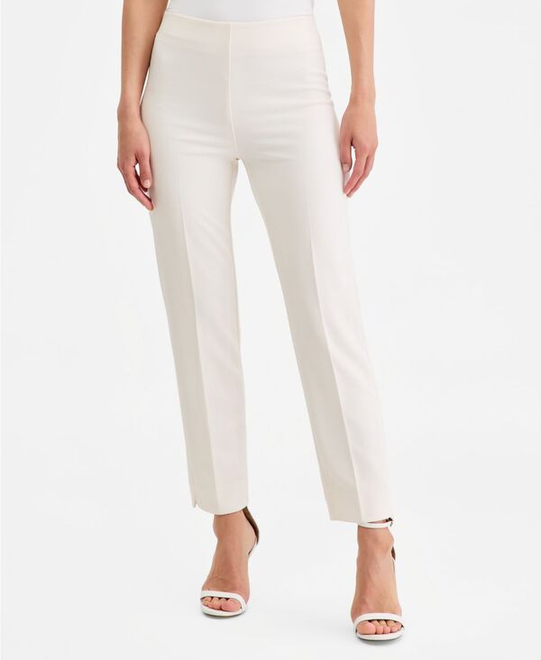 アンクライン レディース ボトムス カジュアルパンツ アンクル Anne Klein Womens PullOn StraightLeg Ankle Pants White Dove ホワイト