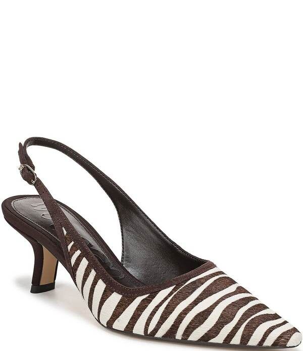 サムエデルマン レディース シューズ ヒール プリント Sam Edelman Bianka Zebra Print Calf Hair Pointed Toe Slingback Pumps Cho