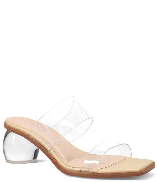ペレモーダ レディース シューズ ヒール サンダル Pelle Moda Lela Vinyl Slide Sculptural Block Dressandals Clear