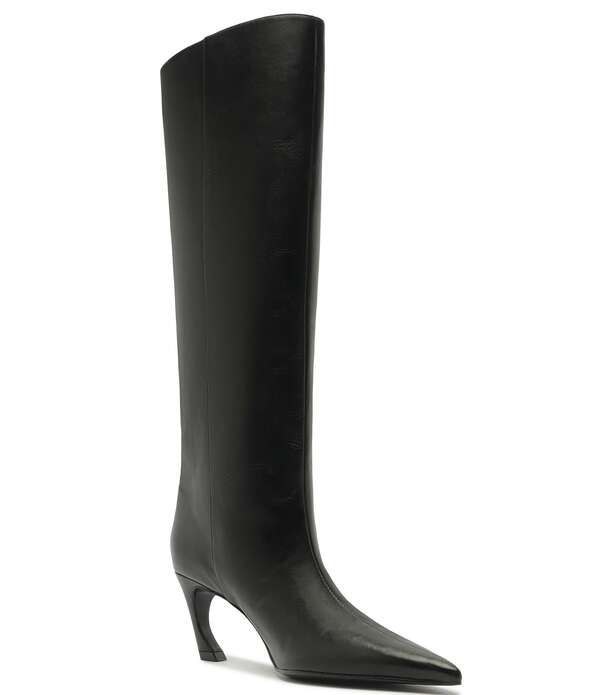 シュッツ レディース シューズ ヒール トール ブーツ レザー Schutz Lexi Mid Leather Pointed Toe Tall Boots Black ブラック