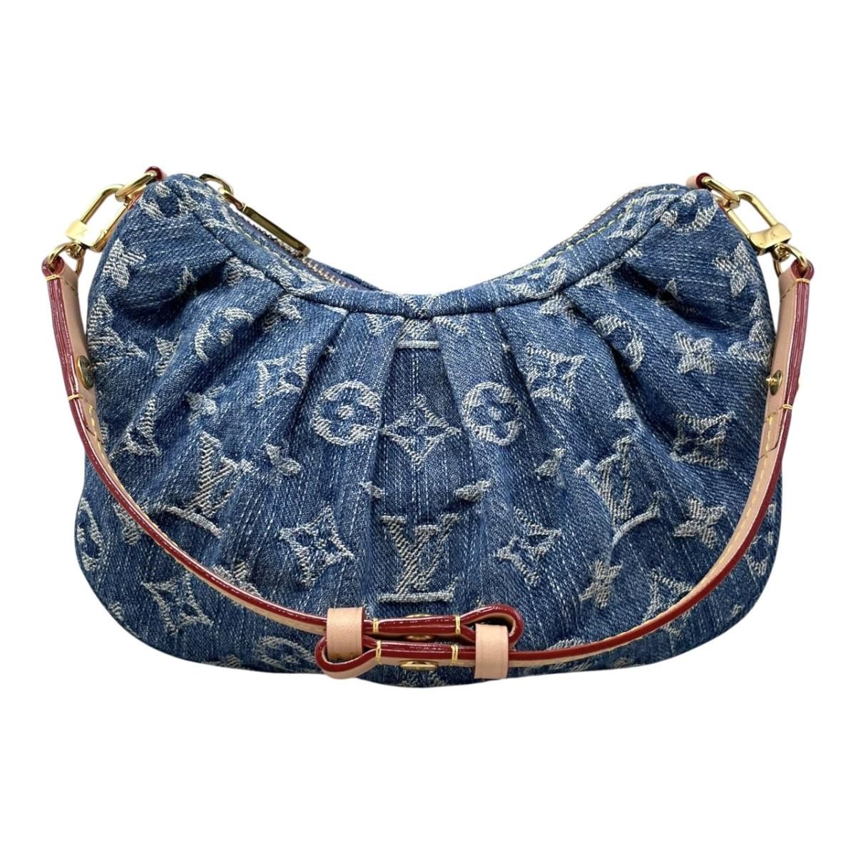 ☆ルイヴィトン ハンドバッグ ポシェット･バレー M13571 モノグラム デニム ブルー LOUIS VUITTON