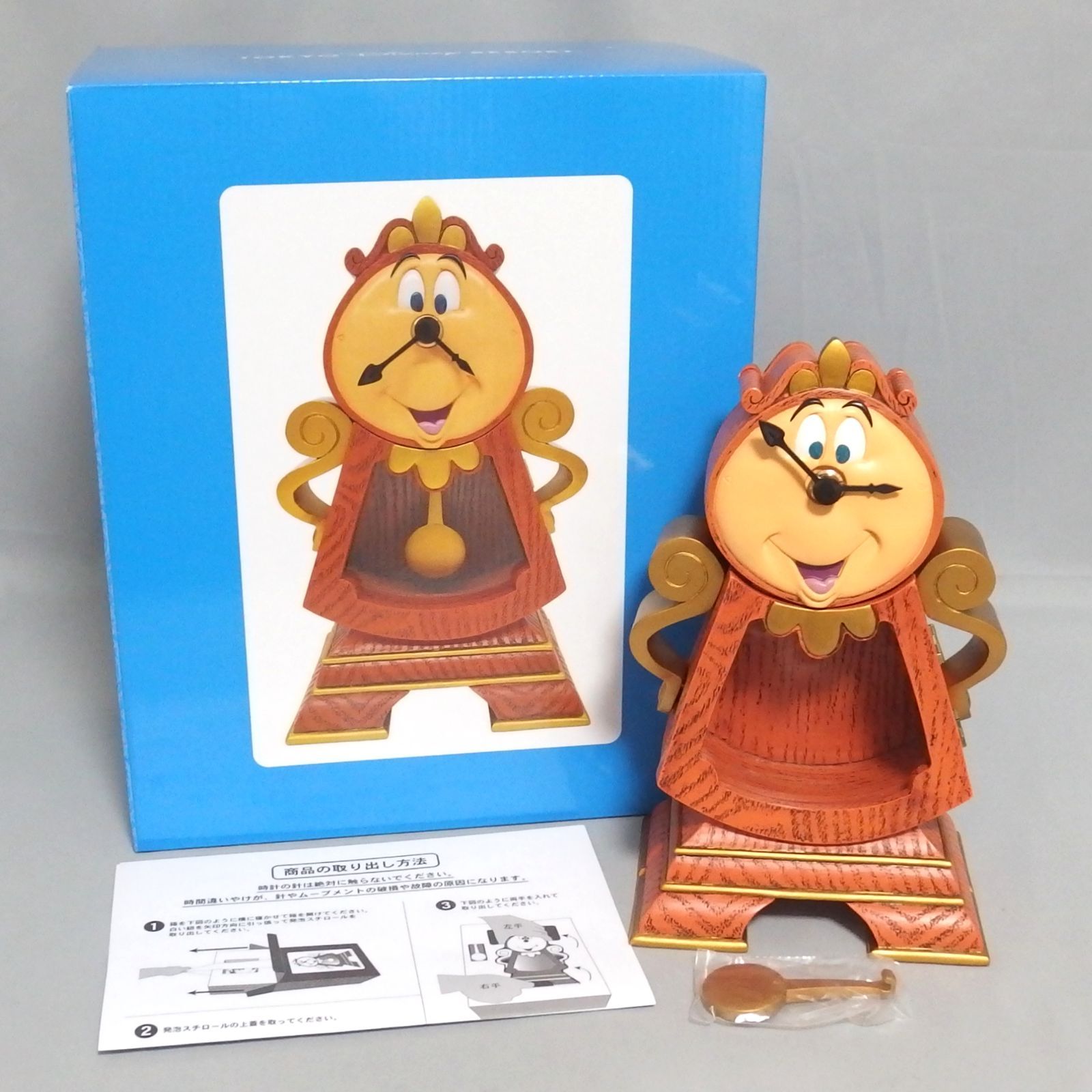 極美品★Disney 美女と野獣 コグスワース モチーフ 振り子時計 置き時計 ディズニー★