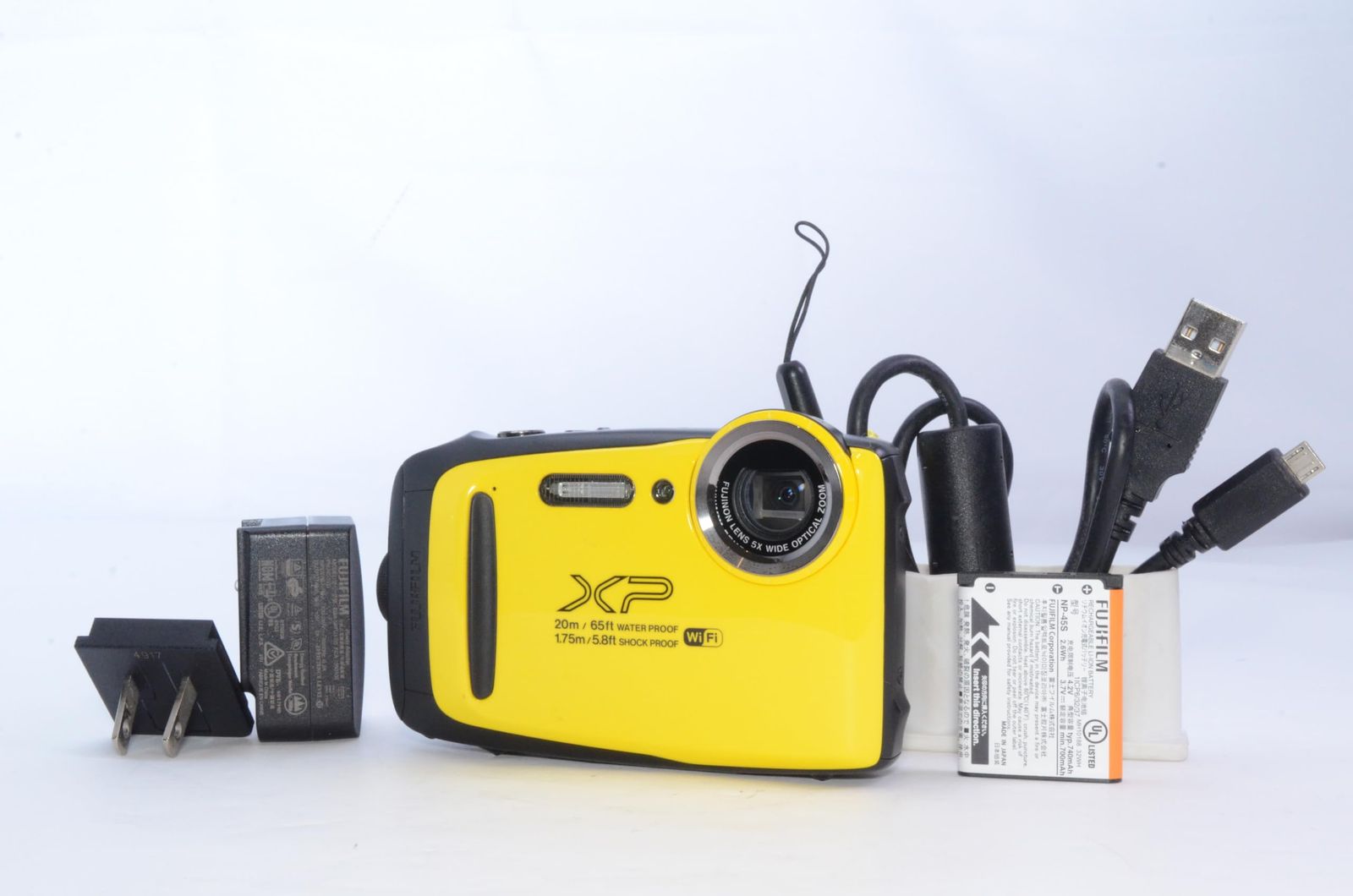 富士フイルム XP130 デジタルカメラ イエロー 液晶キズあり バッテリー等付