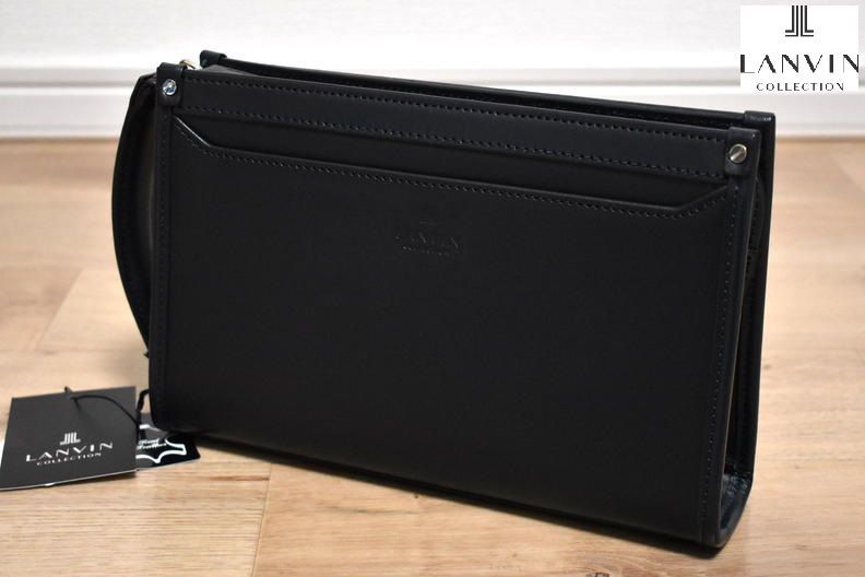 【定価2万6400円】新品 LANVIN COLLECTION レザー セカンドバッグ 282251 コン ランバン コレクション クラッチバッグ
