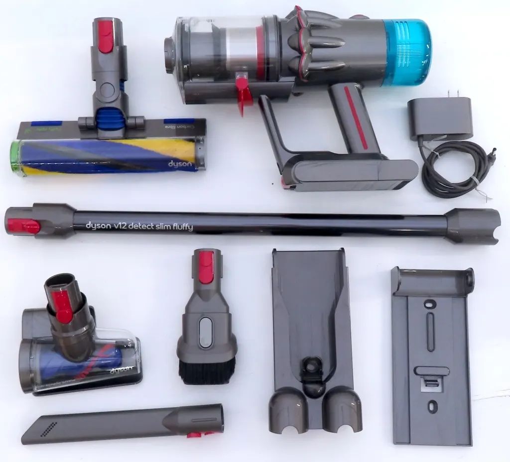 【中古】清掃家電 ダイソン コードレス掃除機 Dyson V12 Detect Slim Fluffy (ニッケル/アイアン/ニッケル) [SV46 FF]
