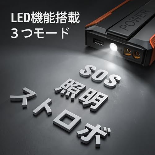 R◆UTRAI ジャンプスターター 12V車用 エンジンスターター 車緊急始動 2000Aピーク電流 6.5Lまでのガソリン車 5.5Lまでのディーゼル車対応 機能 LEDライト搭載 8185421e - サムネイル