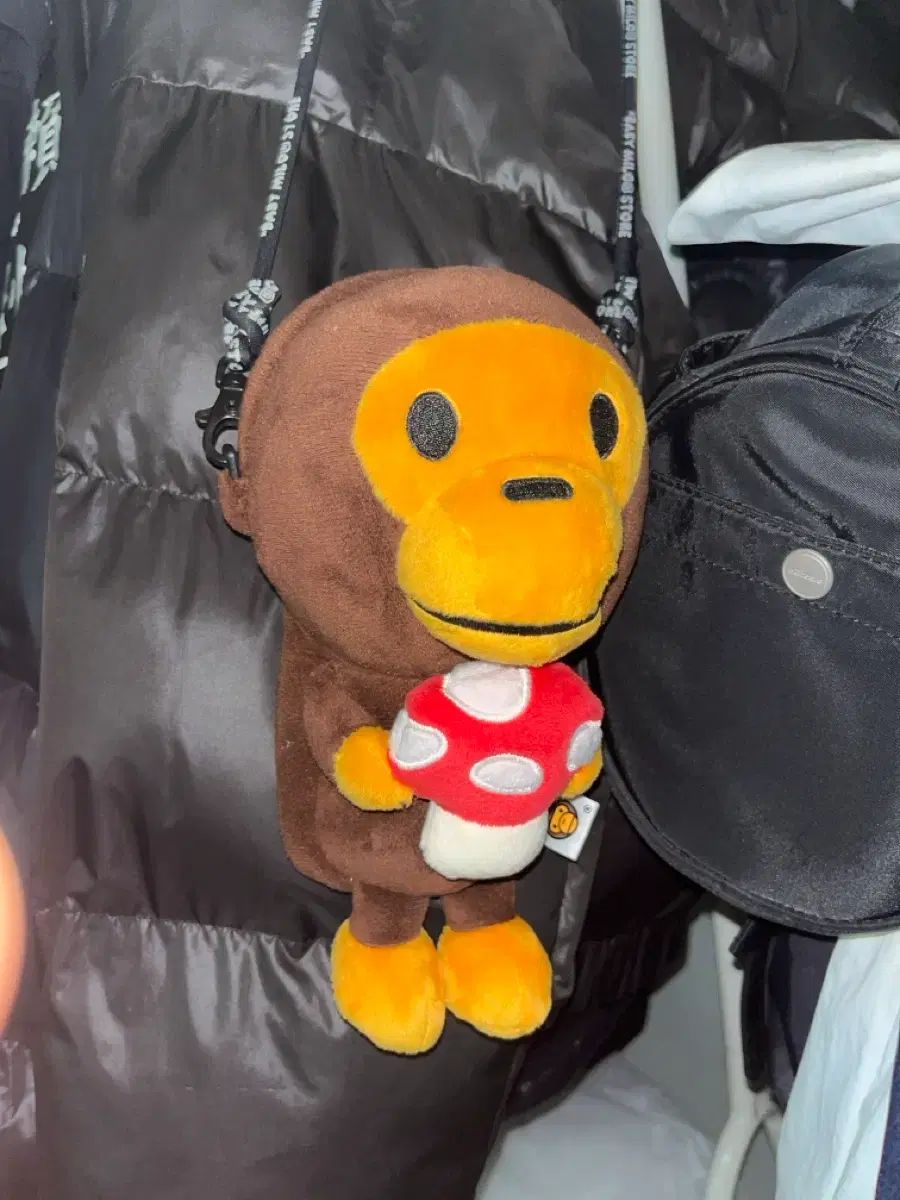 A BATHING APE アベイシングエイプ ベイビー マイロ PLUSH ウール バッグ ブラウン