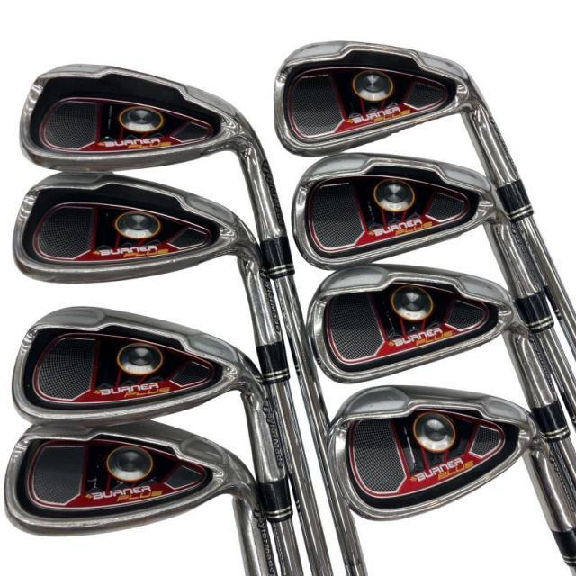 【中古】 テーラーメイド BURNER PLUS 8S USA アイアンセット IR RE-AX 85 STEEL (フレックスS) メンズ 男性用 右利き 右用 Cランク ゴルフクラブ
