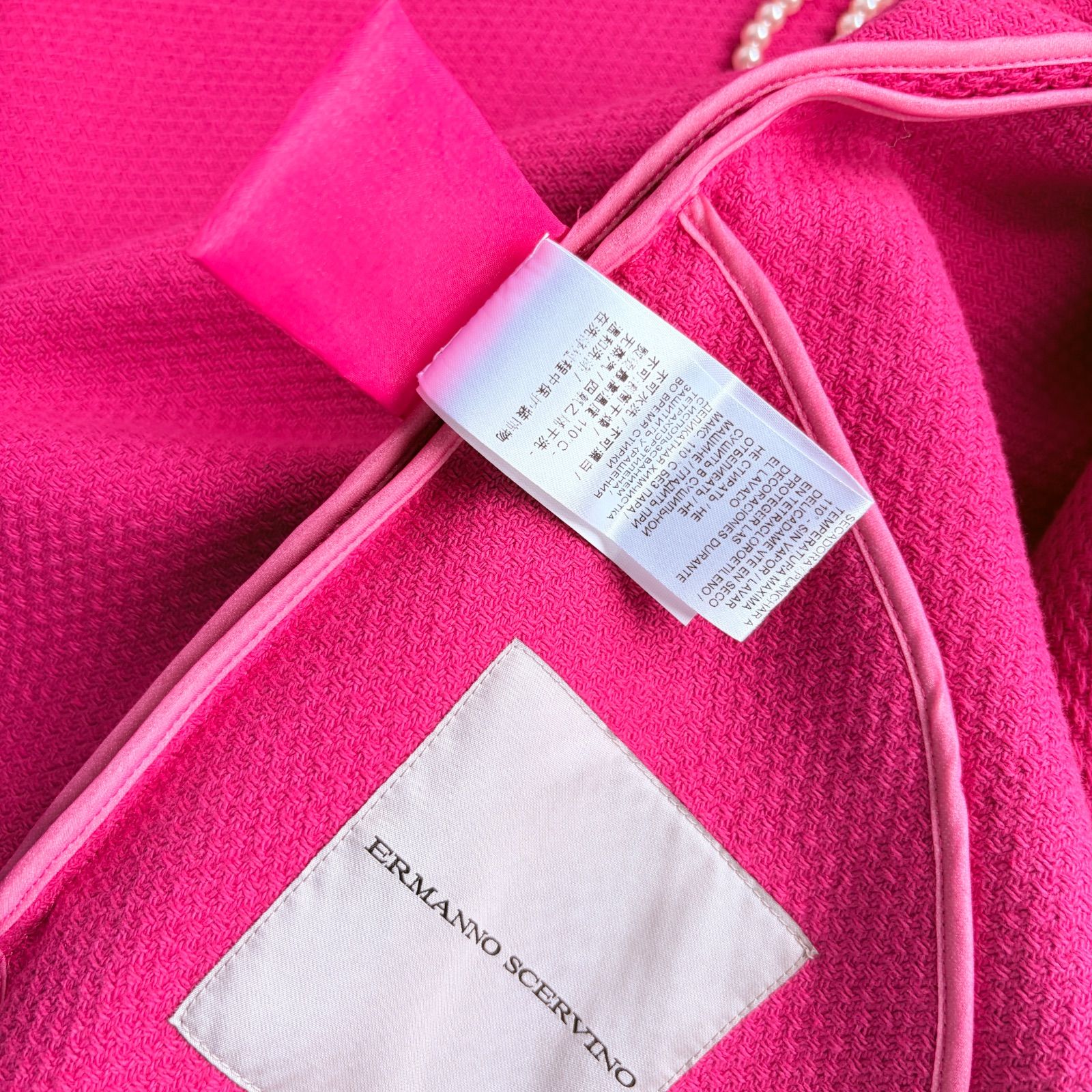 ERMANNO SCERVINO 100%cotton 宝石ボタン コート M相当 used。セレブ