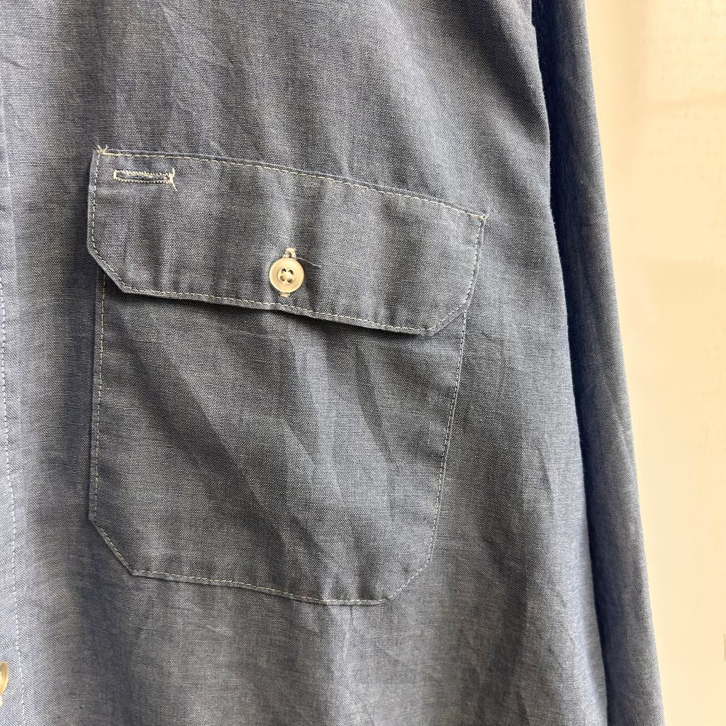 80s~ USA製 Field master フィールドマスター Sears シャンブレーシャツ デニムシャツ ダンガリーシャツ 青 ブルー SIZE L NO.T766 80s~ USA製 Field master フィールドマスター Sears シャンブレーシャツ デニムシャツ ダンガリーシャツ 青 ブルー SIZE L NO.T766