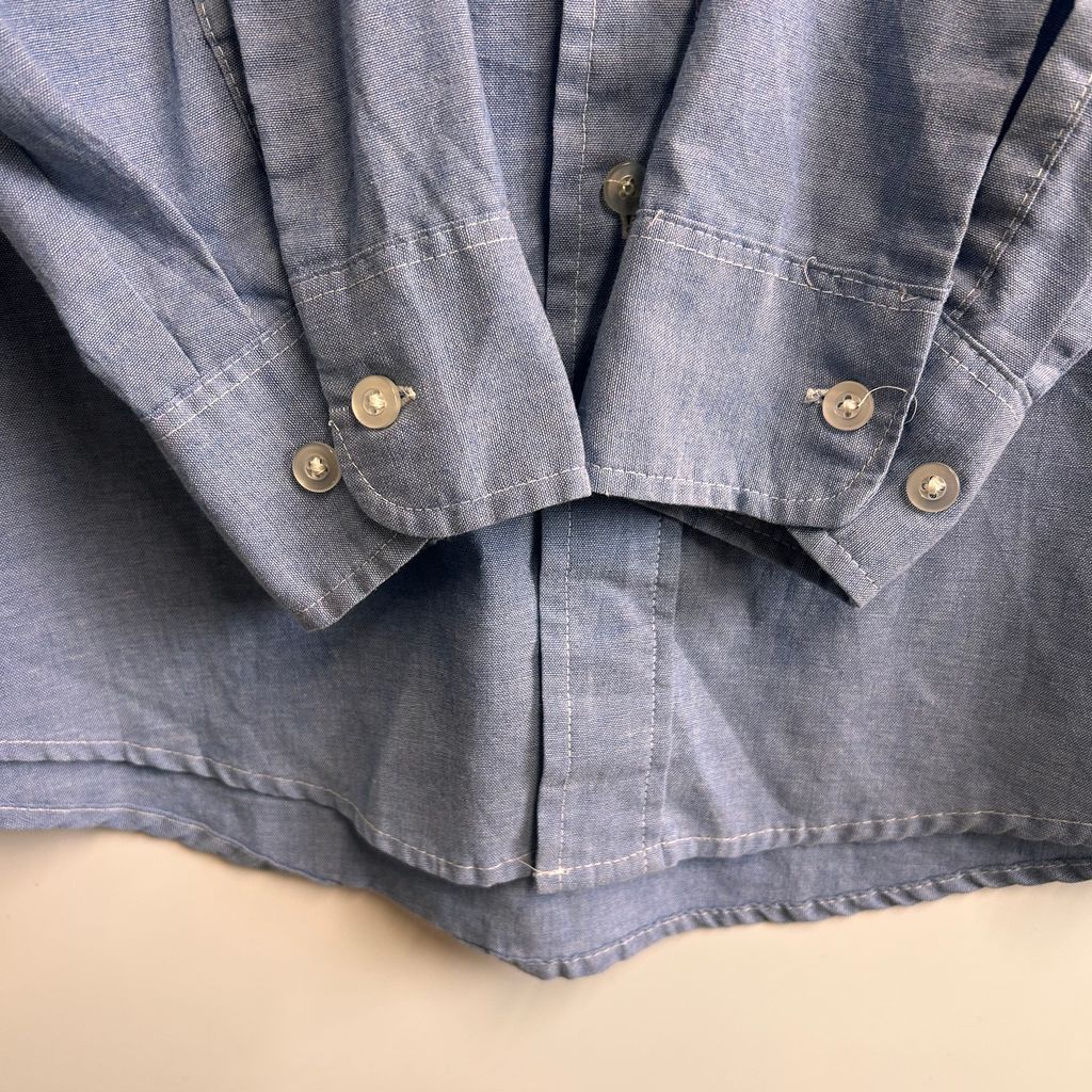 80s~ USA製 Field master フィールドマスター Sears シャンブレーシャツ デニムシャツ ダンガリーシャツ 青 ブルー SIZE L NO.T766 80s~ USA製 Field master フィールドマスター Sears シャンブレーシャツ デニムシャツ ダンガリーシャツ 青 ブルー SIZE L NO.T766