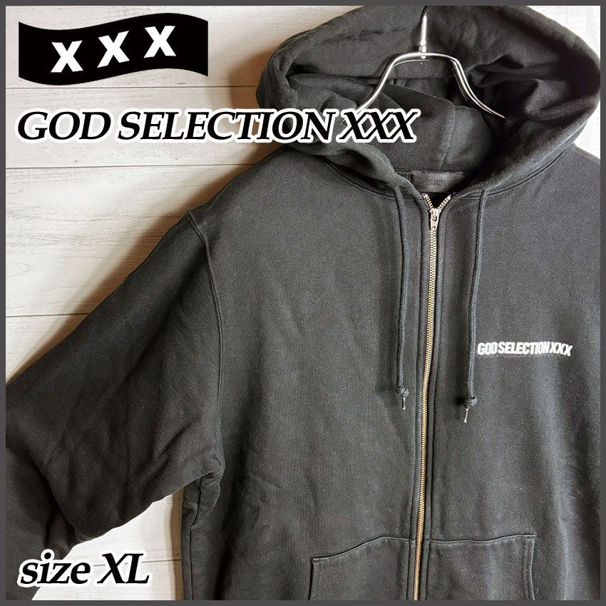 GOD SELECTION XXX ゴッドセレクションXXX フォト フルジップパーカー バックプリント XL 黒