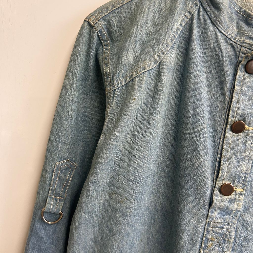vintage 70s~ JPS John Player Special デニムプルオーバージャケット デニムシャツ 青 ブルー SIZE L NO.T767