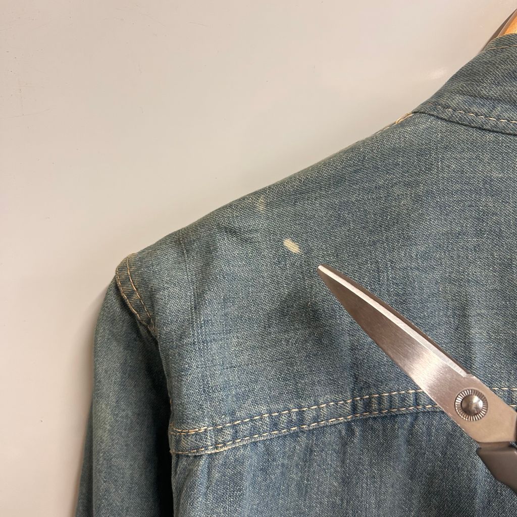 vintage 70s~ JPS John Player Special デニムプルオーバージャケット デニムシャツ 青 ブルー SIZE L NO.T767