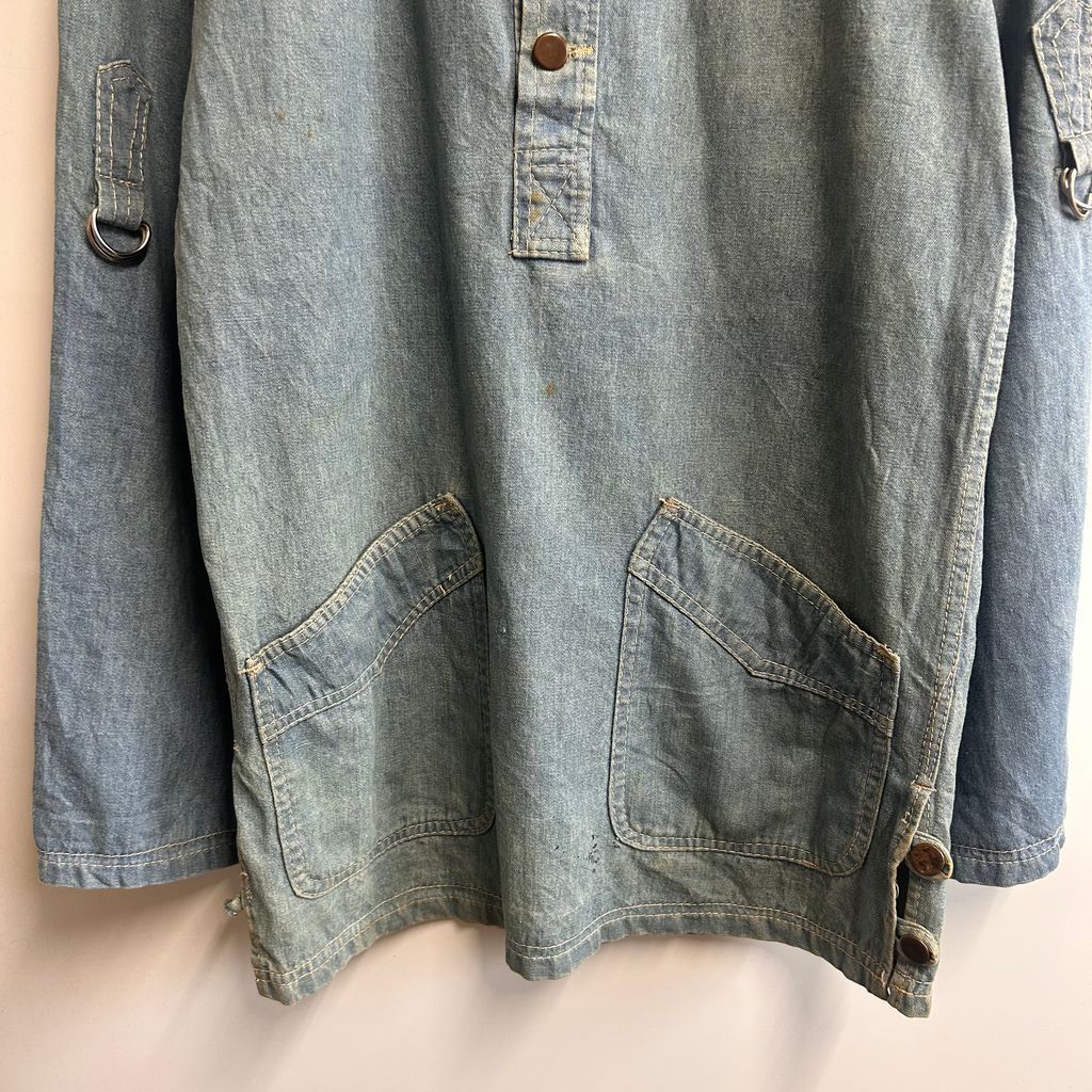 vintage 70s~ JPS John Player Special デニムプルオーバージャケット デニムシャツ 青 ブルー SIZE L NO.T767