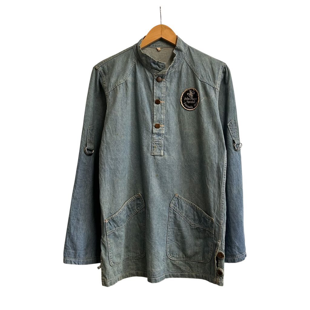 vintage 70s~ JPS John Player Special デニムプルオーバージャケット デニムシャツ 青 ブルー SIZE L NO.T767