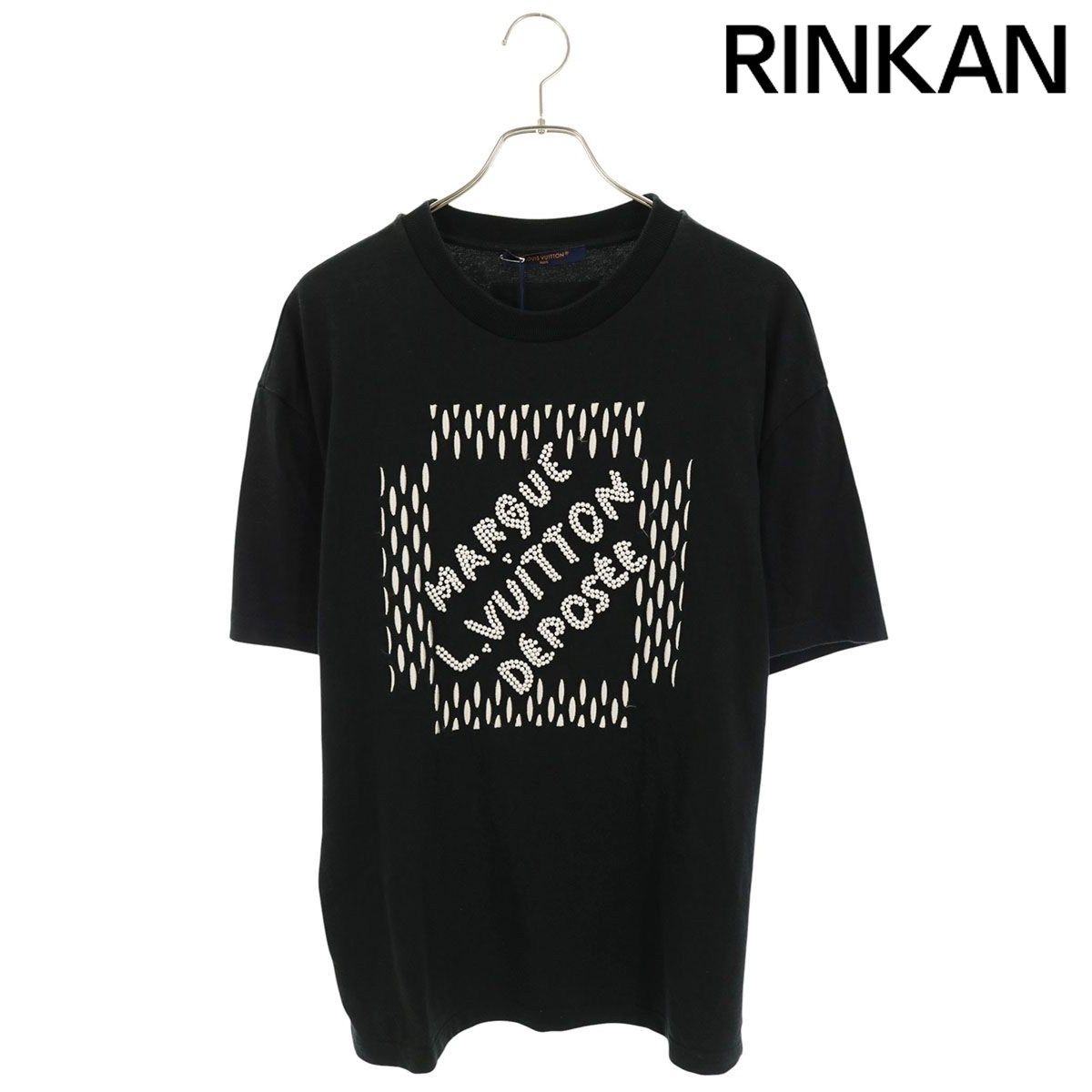 ルイヴィトン 24SS RM241 NPL HQY71W フロントロゴパール装飾Tシャツ メンズ L