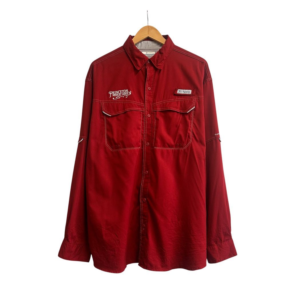 00s~ Columbia コロンビア PFG フィッシングシャツ 赤 レッド SIZE L NO.T769