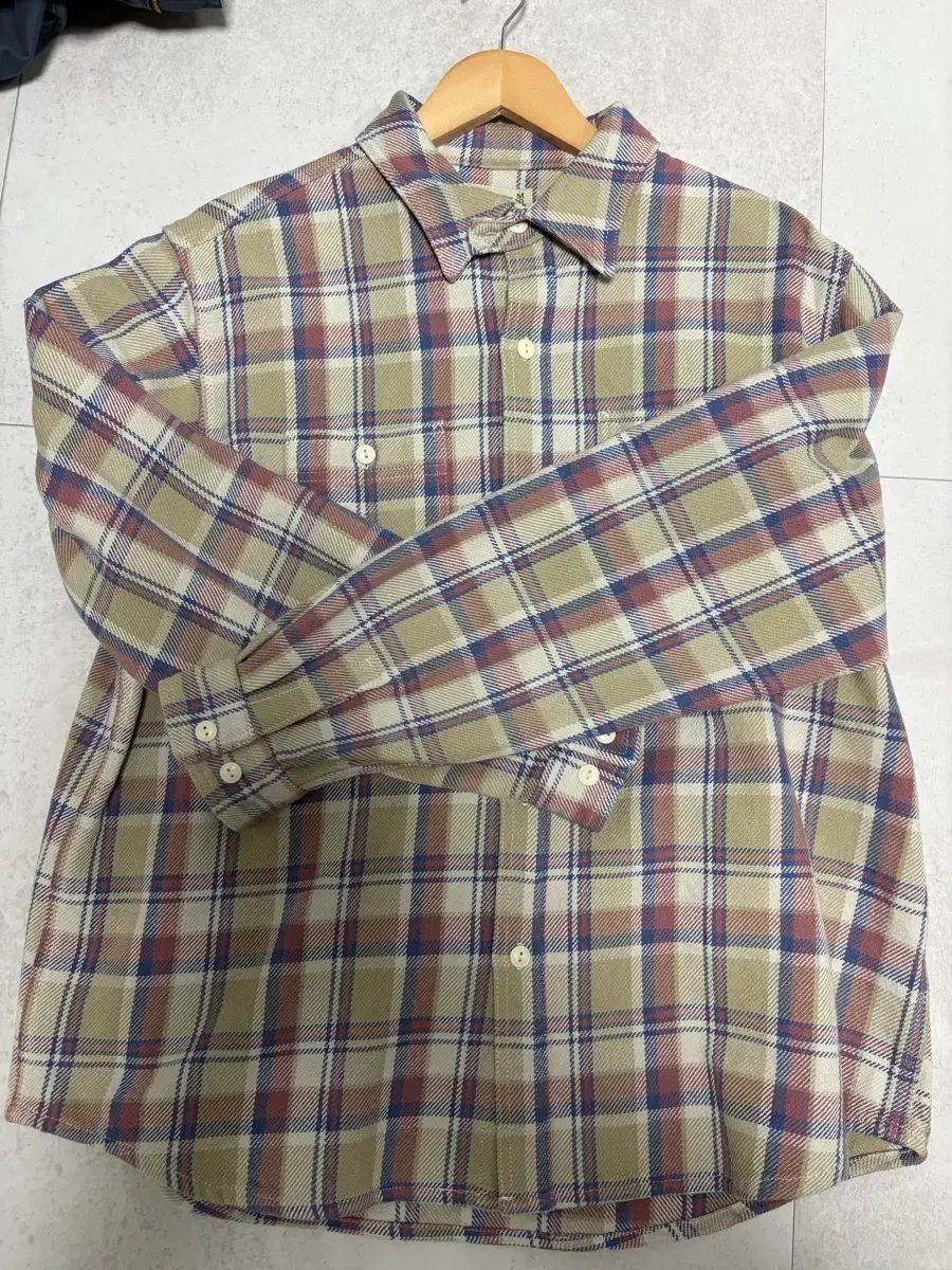 パンツフランネル CHECK コットン ワークシャツ Mサイズ - ベージュ 19,425円