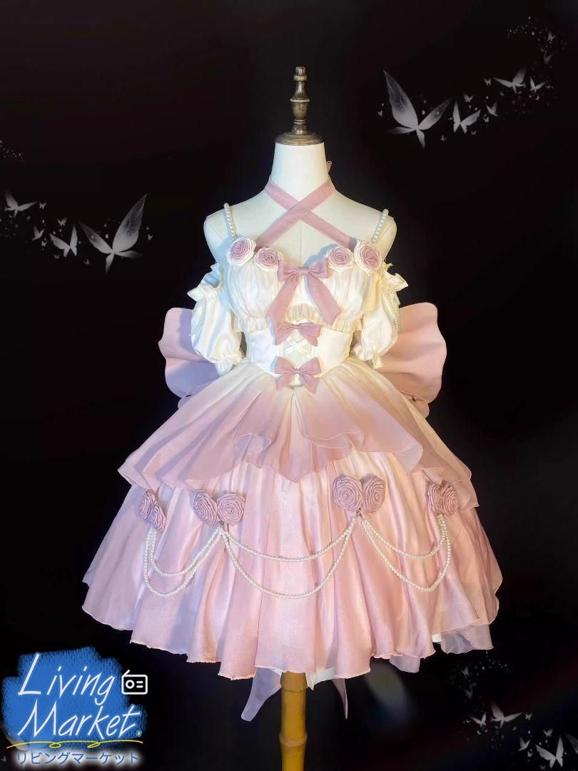 豪華姫系 lolita 可愛 レトロ風 オリジナル jsk ロリータ ワンピース 美しい刺繍 ワンピース ゴスロリ風 キャラクター衣装 学園祭用 文化祭用 舞台演出用 日常着 プレゼント用 レディース用CS628P159