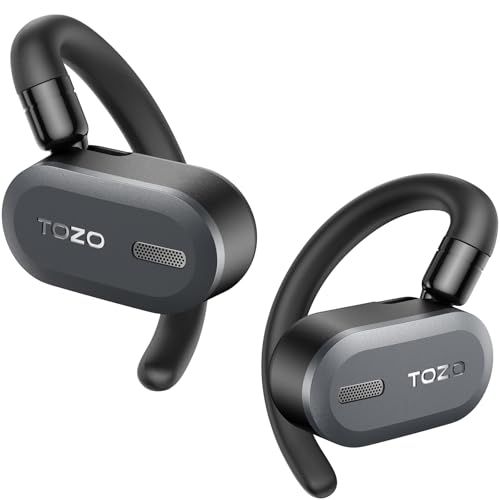TOZO O2 ワイヤレスイヤホン 2025 極上の音体験 耳掛け式 Bluetooth 5.3 開放型イヤホン 究極のフィット感 耳を塞がない 快適な装着感 小型軽量 簡単操作アプリ 約42時間長時間再生 マイク内蔵 スポーツ/WEB会議/通勤/テレワーｍａ