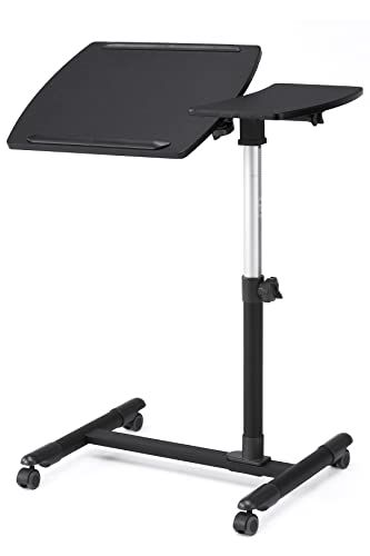 サンワダイレクト サイドテーブル 昇降式 高さ57?83cm A3/15.6型PC対応 角度調整天板+角度固定天板 キャスター付き ブラック 100-DESK040BKｍａ